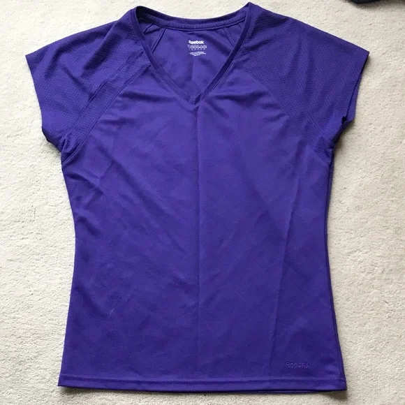 Reebok Purple Short Sleeve Workout Top - Picture 2 of 4